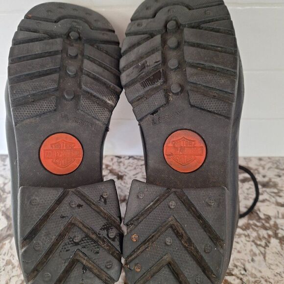 Harley-Davidson  Black logo Leather Boots size 10‎ - Picture 8 of 10